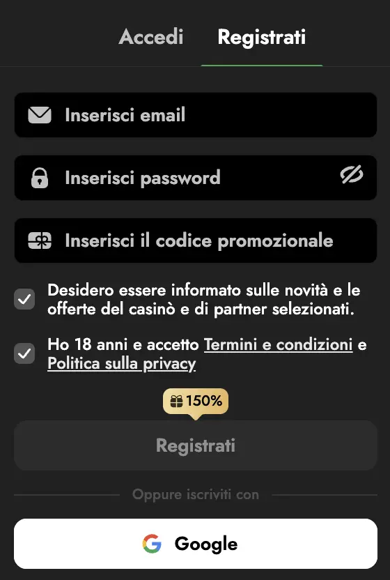 Oscarspin Registrati